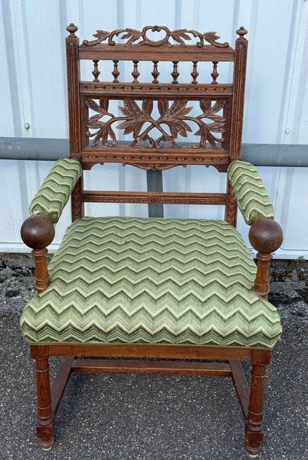 Antique Dutch Armchair in Wood