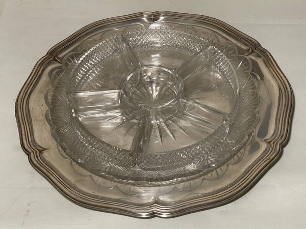 crudite kristal op verzilverde dienblad