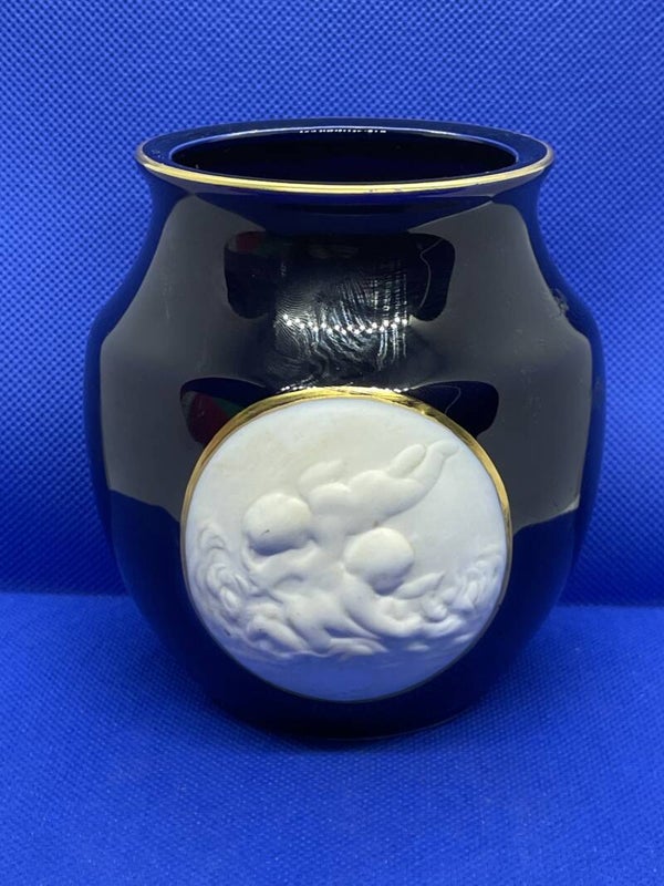 Limoges cobalt blauwe vaas