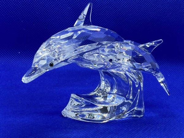 Swarovski moeder en kind dolfijnen