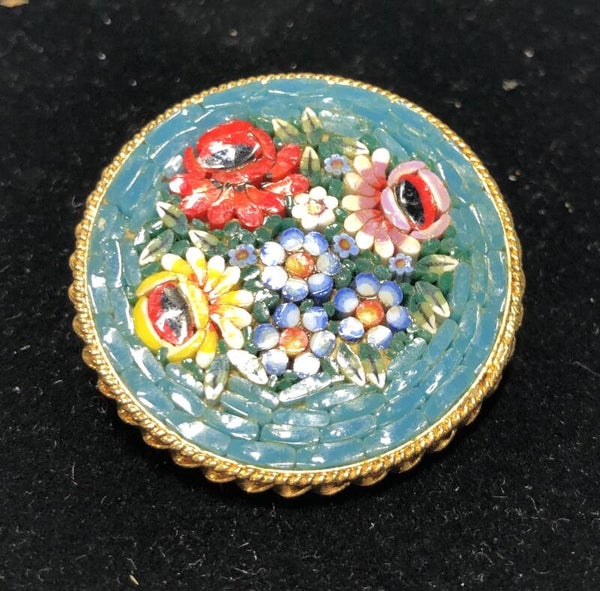 Italiaanse micro mozaïek broche