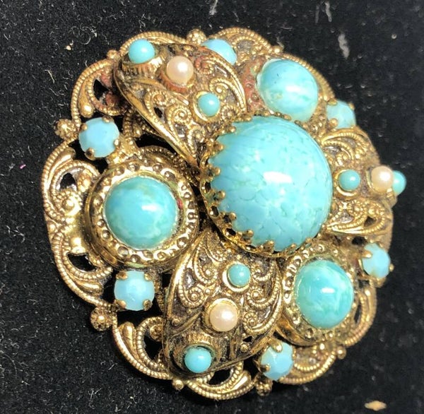 Turquoise broche