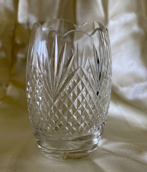 Kristallen ruit en waaier geslepen vaasje