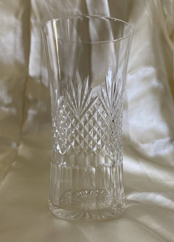 Ruit en waaier geslepen kristallen vaasje