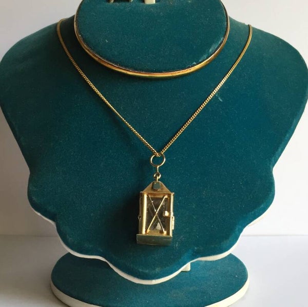 14k gouden ketting en 'lantaarn' hanger