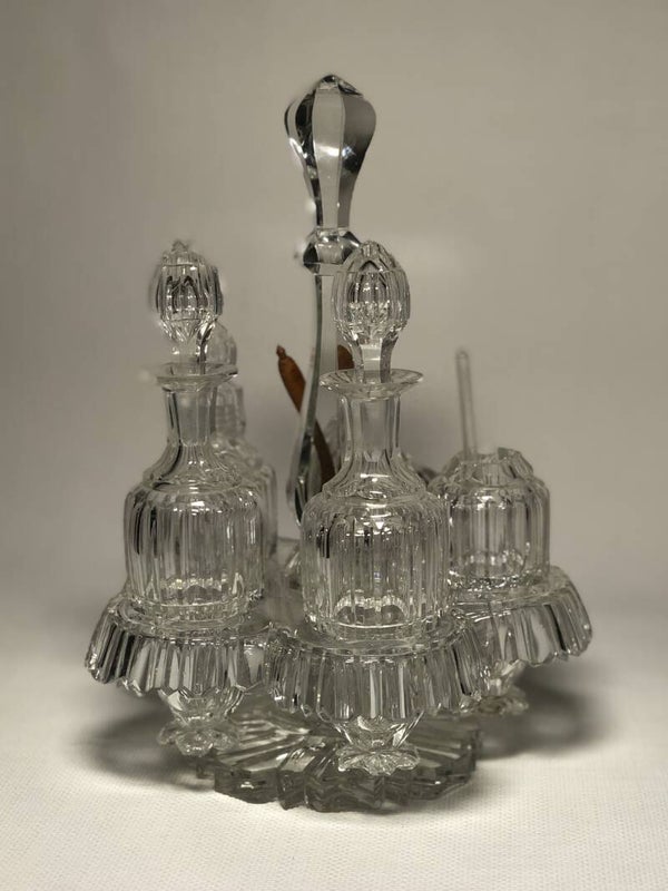 Antieke kristallen cruet set