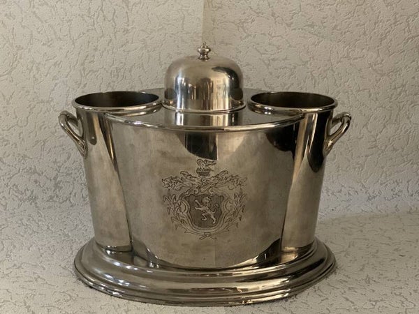 Vernikkelde fles Art Deco wijnkoeler ijsemmer