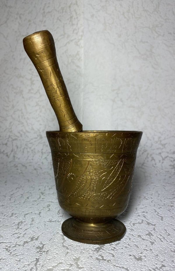 Bronzen vijzel & stamper 