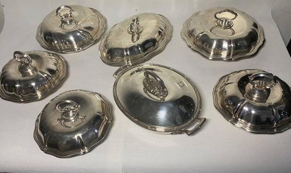 Set van 6 verzilverde serveerschalen