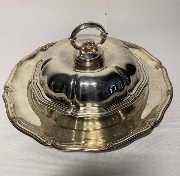 Antieke verzilverde serveerschaal