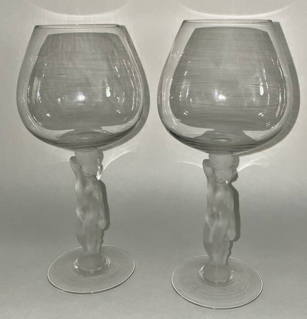 Paar Art Deco kristallen Bayel wijnglazen