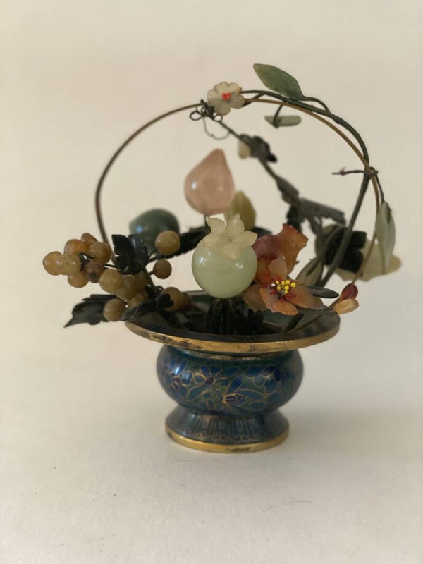 Edelstenen emaille bloemenmand