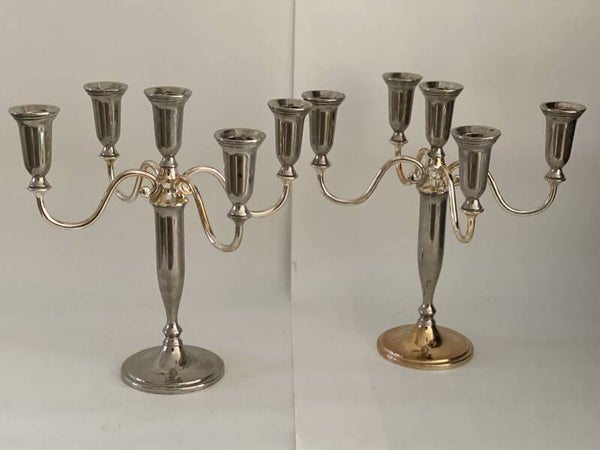 Verzilverde bicolor kandelaars