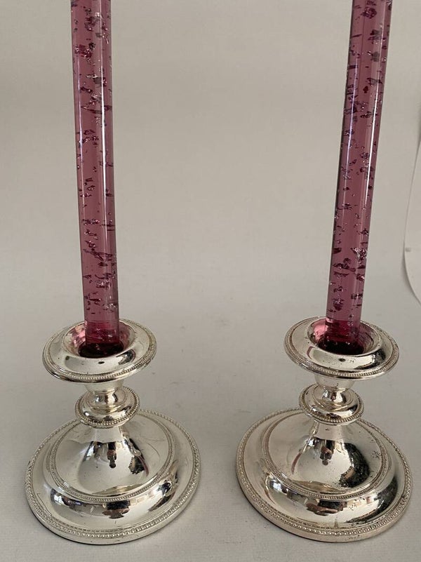 Verzilverde kandelaars 