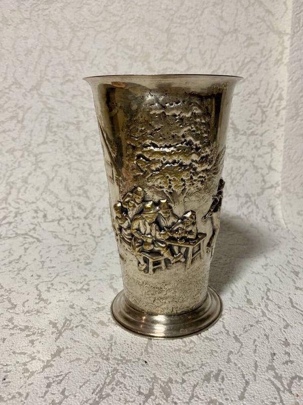 Verzilverde Herbert Hooijkaas Vaasje