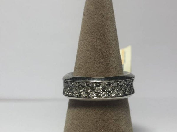 14k Witgouden diamanten draaiende geheugenring