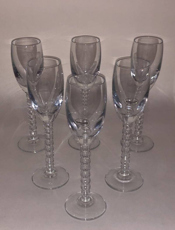 Zes Art Deco Boticelli wijnglazen