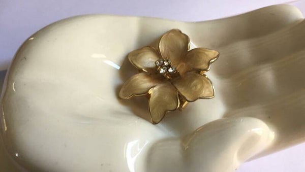 Art Nouveau vergulde emaille broche