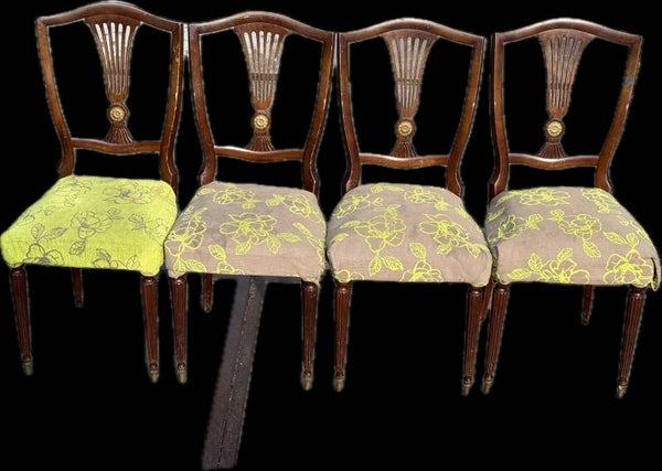 Set of 4Georgian Mahogany Shield back dining chairs