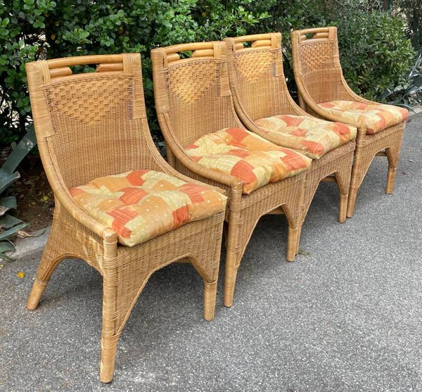 Set van 4 rieten stoelen