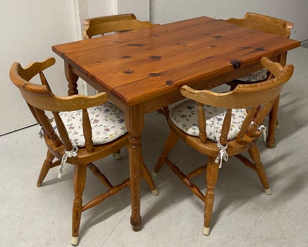 Antieke eettafel set, 4 stoelen