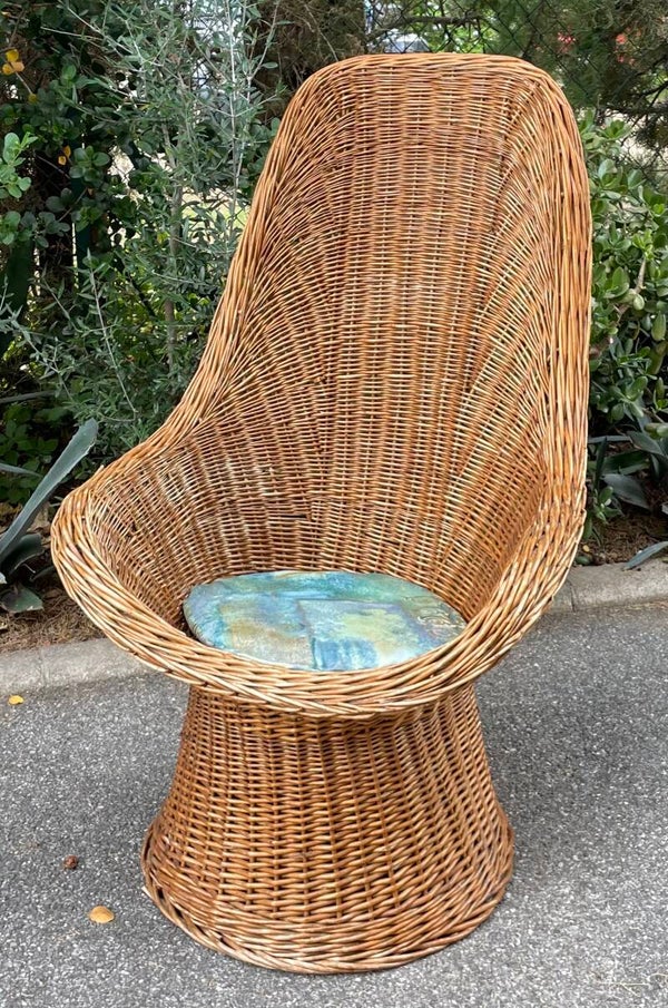 Vintage rieten tuinstoel