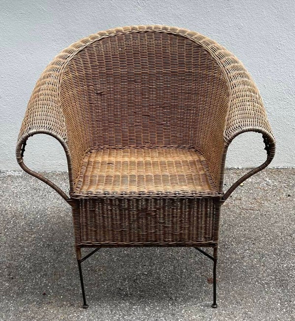 Vintage rieten design stoel