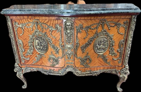 Louis XV style marbel top chest