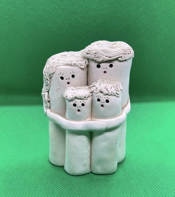 keramiek 'gezin' beeldje