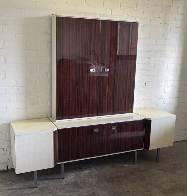 Jaren 70 dressoir spiegelkast met wasbox