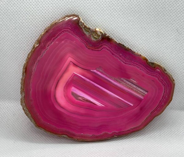 roze agaat schijfje/ plakje