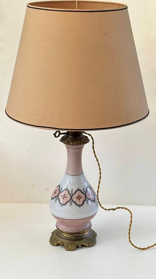 Porselein & bronzen tafel lamp