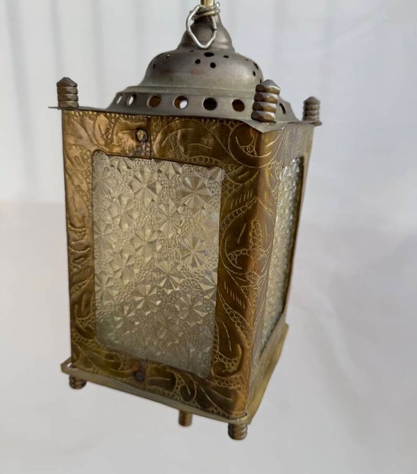 Arts & Crafts Brass Hall Lantern
