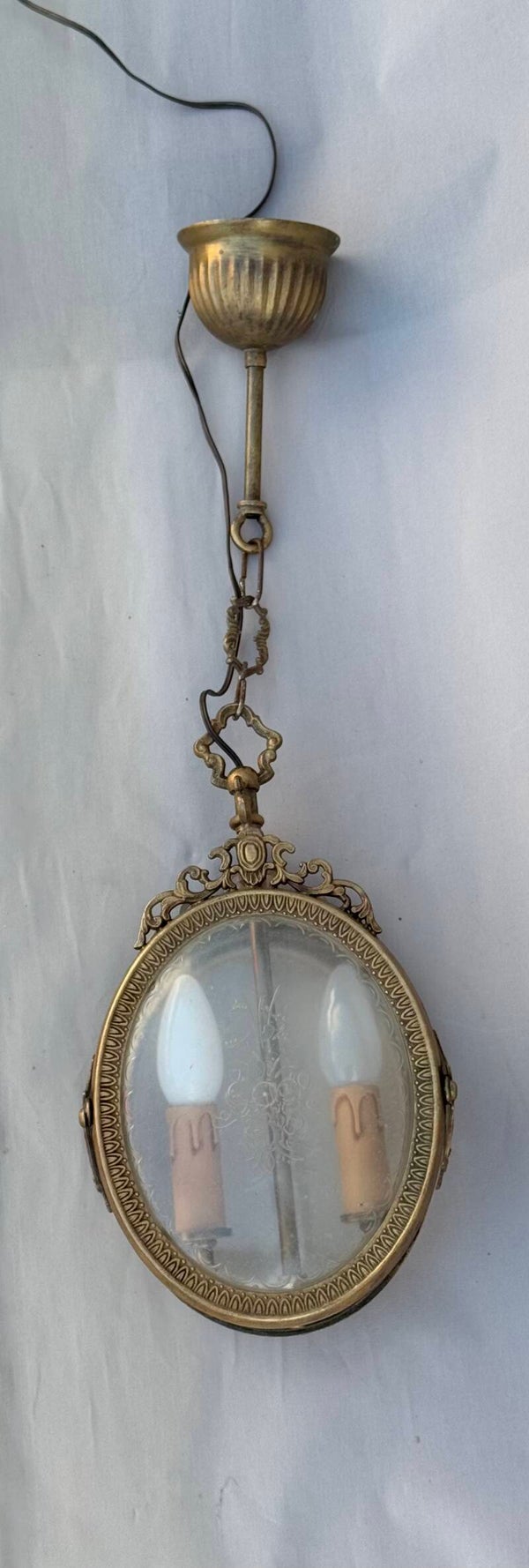 Hanging lamp - Hollywood Regency style - 'Cross' - gold-colored - gilded - 60's