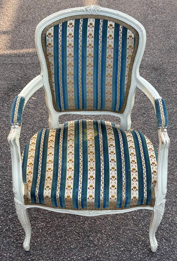 Blue/Cream Padded  Room Chair