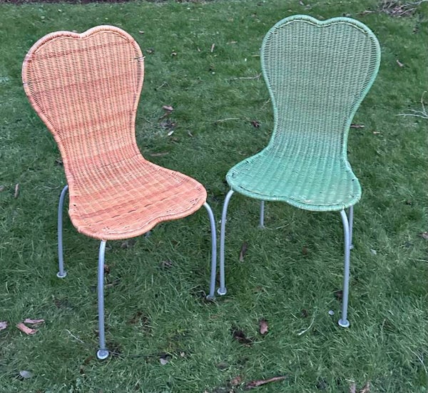 Paar vintage Rieten stoelen