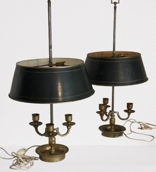 Pair off a Bouillotte lamps, 19 century
