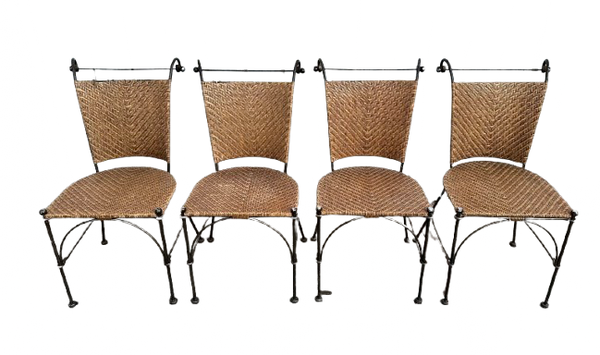 4 vintage metalen eetkamerstoelen