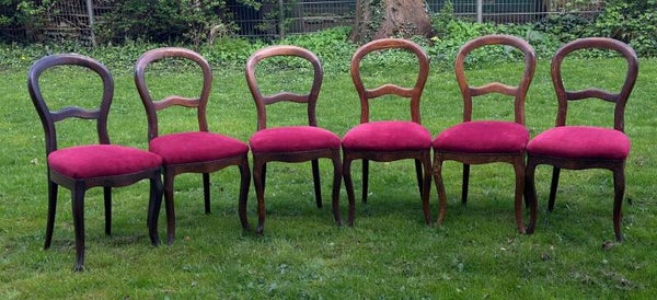 6 ballon rug stoelen antiek