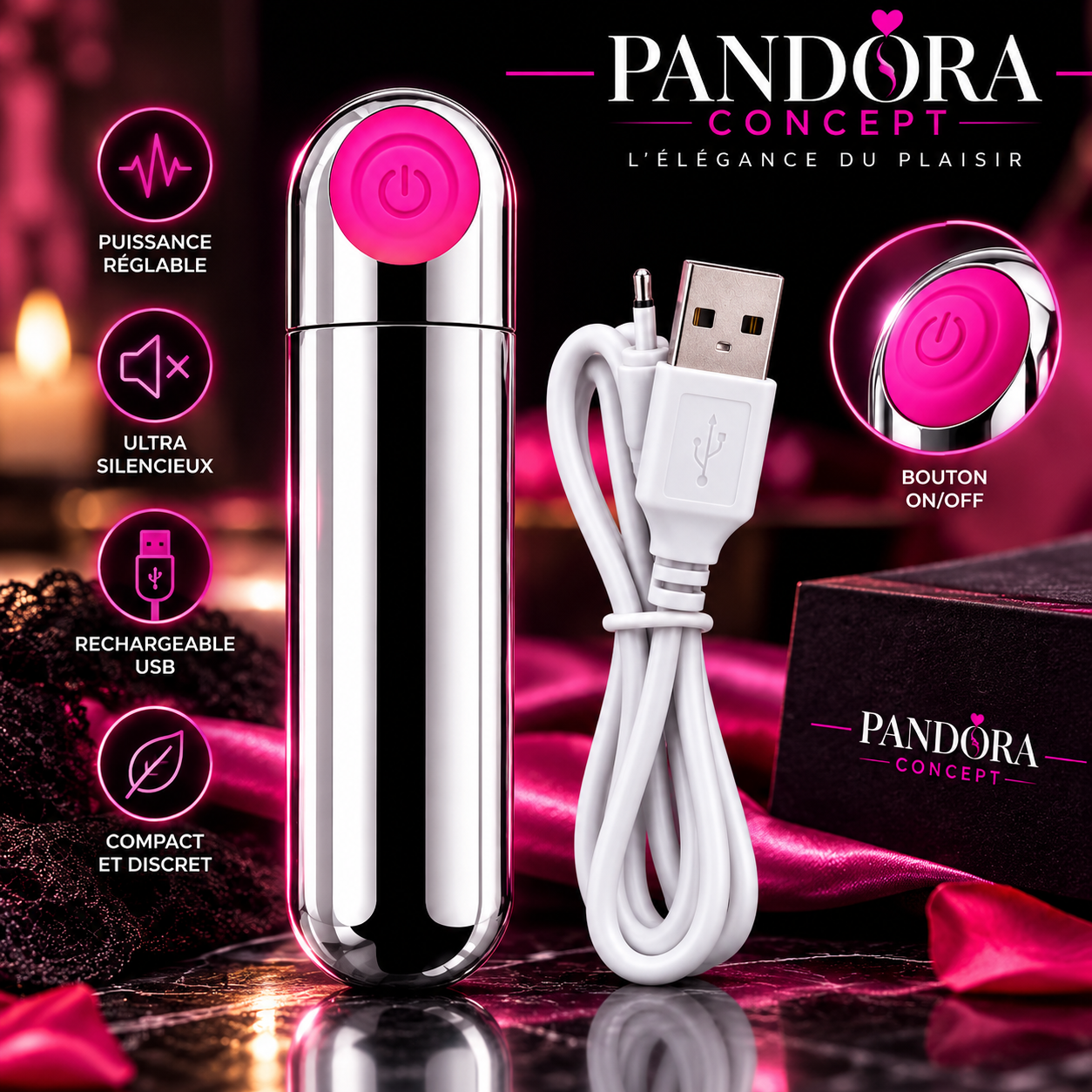 Mini vibreur capsule 10 modes de vibrations