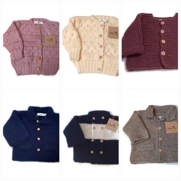 Gebreide vestjes van maat 0-6 t/m 104