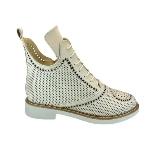 Enkellaarsjes Wit Leer Mary TOKIO 1009-8