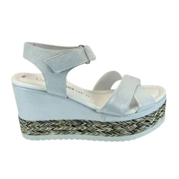 Dames Sandalen van Zilverkleurige Natuurlijk Leer Lorena 194