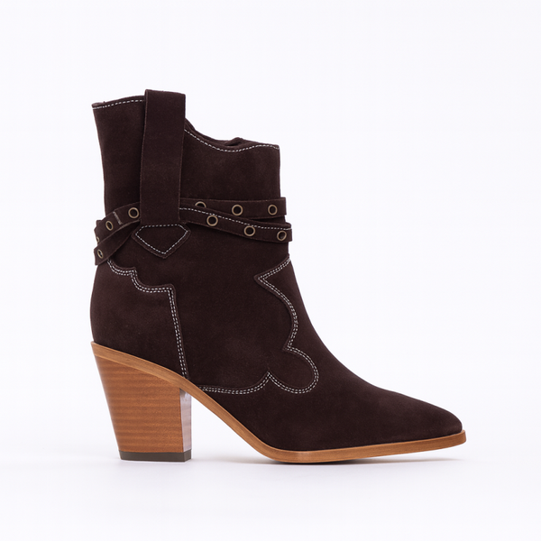 Dames Enkellaarsjes Leer Bruin 3032-11