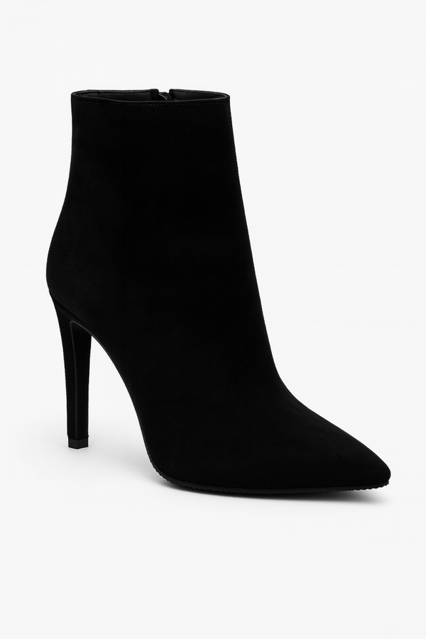 Dames Enkellaarsjes Office van Zwart Suède Natuurleer Lorena 4055-1