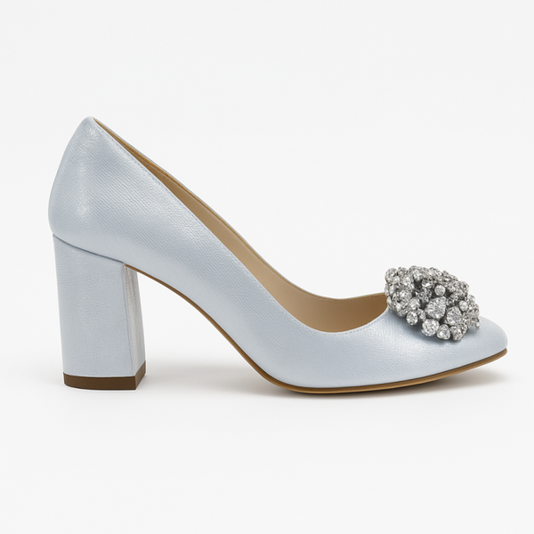 Lorena dames kantoorschoenen van zilver leer 474 ACC