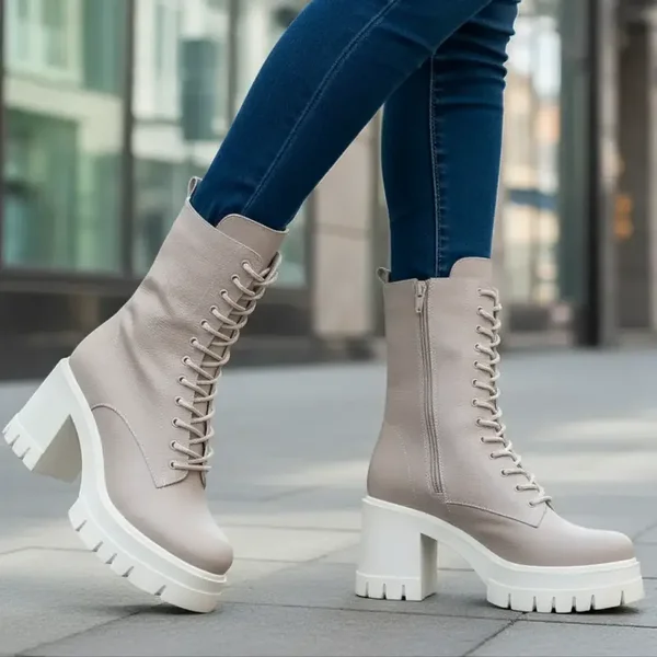 Dames Enkellaarsjes Taupe Gabinna 3711-29