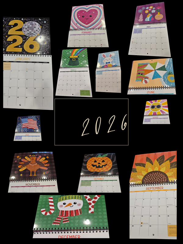 2026 Diamond Painted 12 month Calendar