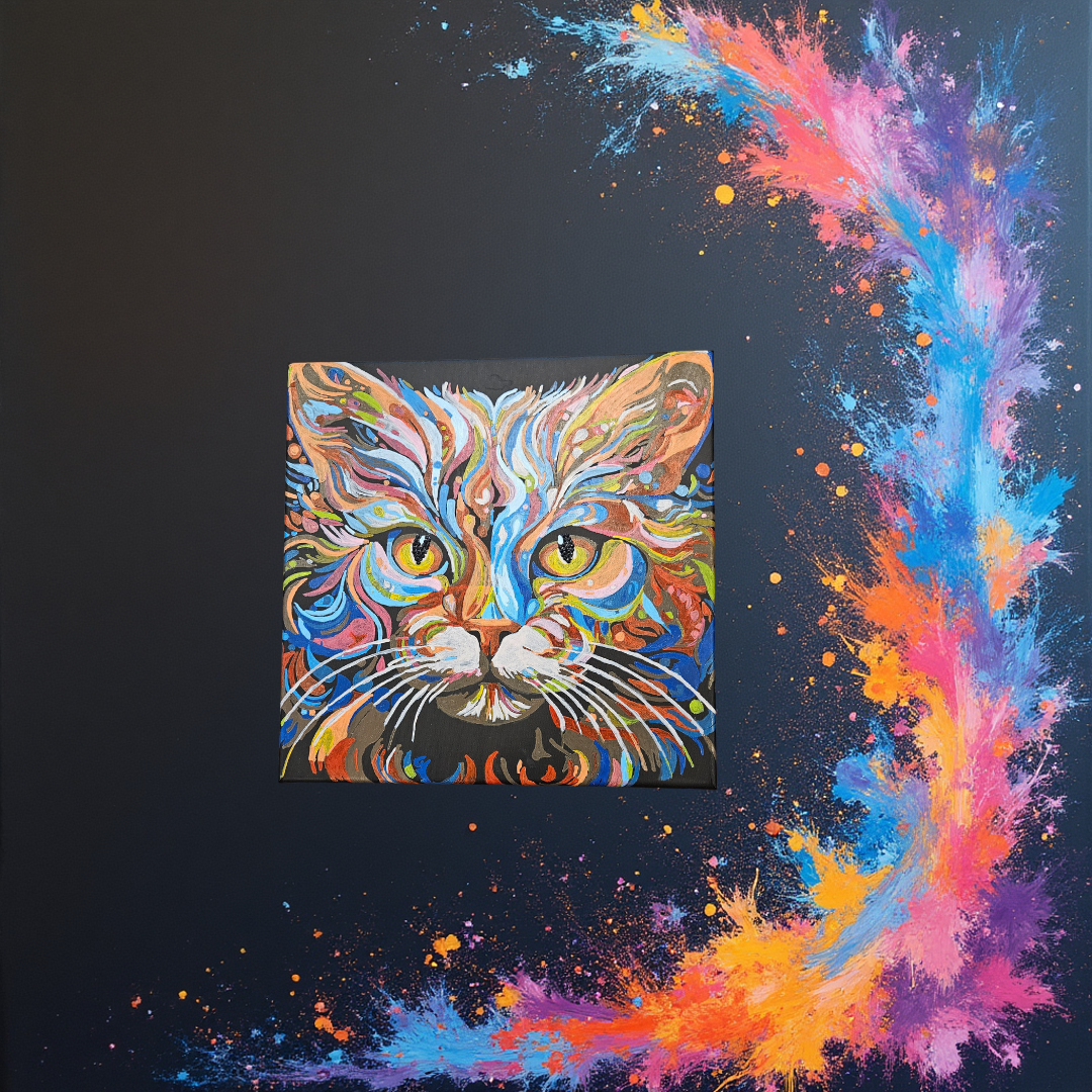 Cat Painting with a little glam