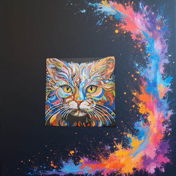 Cat Painting with a little glam